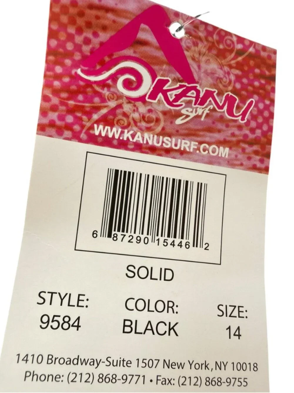 New NWT KANU SURF Swimsuit Size Girl's 14 (Large). Black. Cut Out. Style 9584.